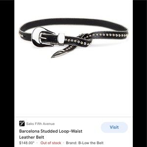 B-low the belt Barcelona studded black, gold and silver belt